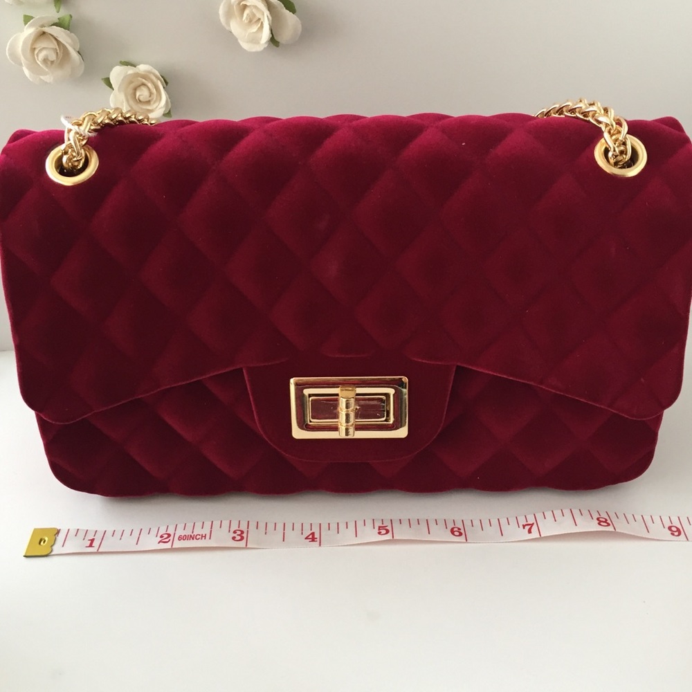 ‼️SALE‼️ CLASSIC WINE GOLD LUXURY SHOULDER BAG - Picture 6 of 8